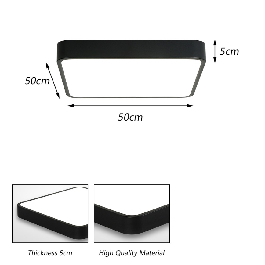 Brilagi - LED-Deckenleuchte POOL SQUARE LED/48W/230V 3000/4500/6000K 50x50 cm schwarz