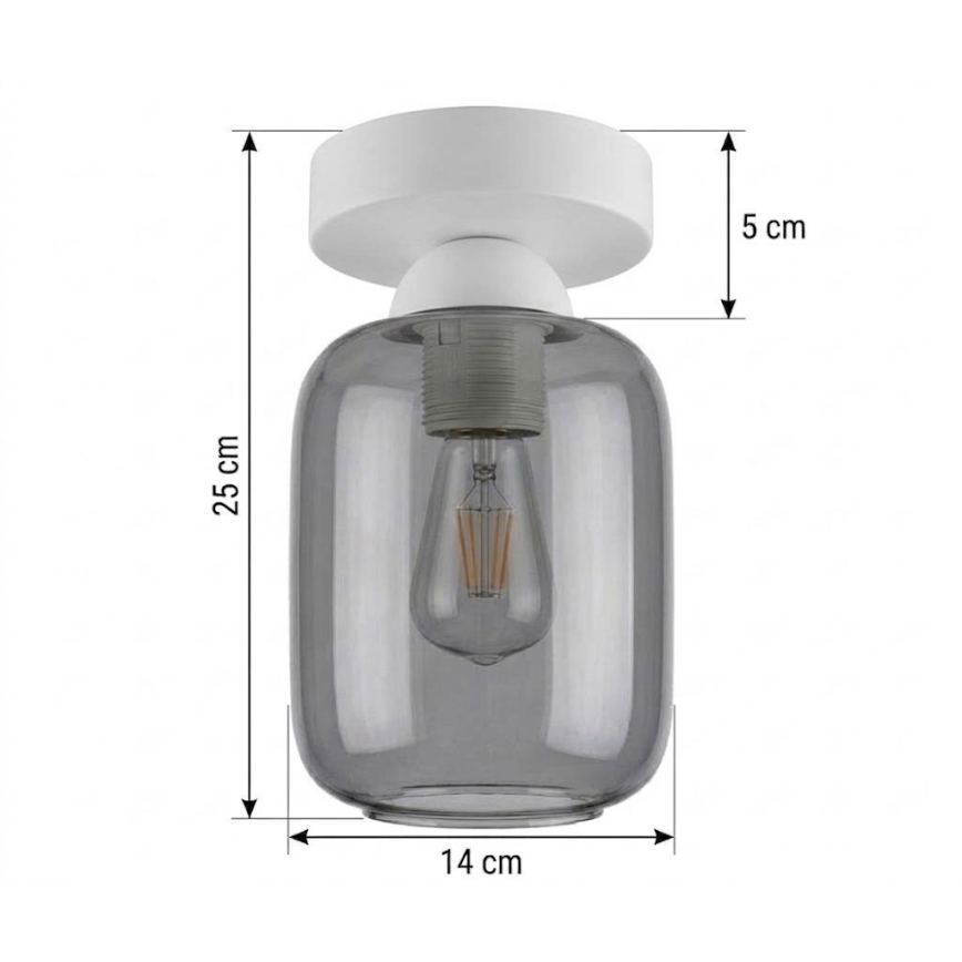 BRILAGI - LED-Deckenleuchte RETRO GLASS 1xE27/60W/230V Ø 14 cm weiß/rauchgrau