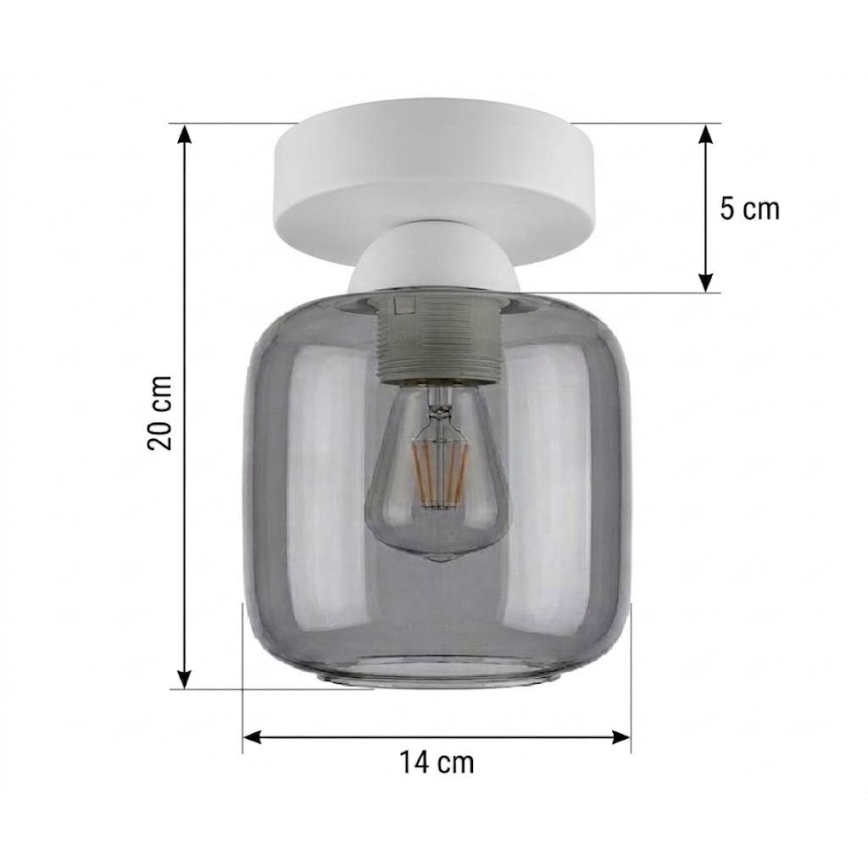 BRILAGI - LED-Deckenleuchte RETRO GLASS 1xE27/60W/230V Ø 14 cm weiß/rauchgrau