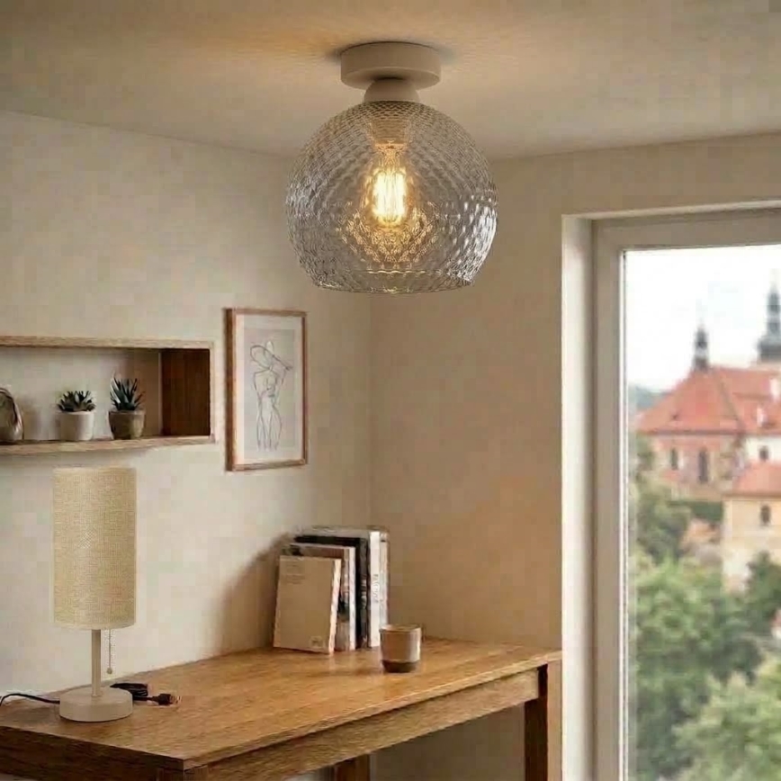 BRILAGI - LED Deckenleuchte RETRO GLASS 1xE27/60W/230V Ø 25 cm beige/rauchgrau