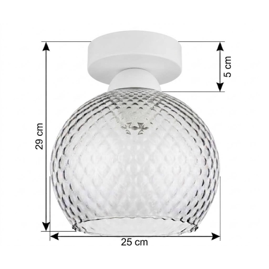BRILAGI - LED-Deckenleuchte RETRO GLASS 1xE27/60W/230V Ø 25 cm weiß/rauchgrau
