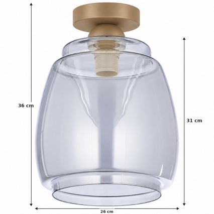 BRILAGI - LED Deckenleuchte RETRO GLASS 1xE27/60W/230V Ø 26 cm beige/rauchgrau