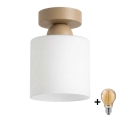 BRILAGI - LED Deckenleuchte RETRO GLASS 1xE27/60W/230V Ø 10 cm beige/weiß
