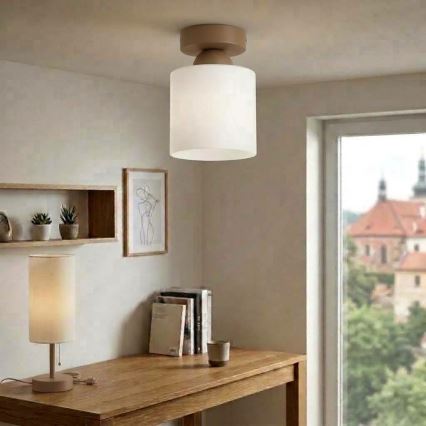 BRILAGI - LED Deckenleuchte RETRO GLASS 1xE27/60W/230V Ø 10 cm beige/weiß