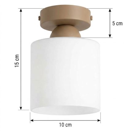 BRILAGI - LED Deckenleuchte RETRO GLASS 1xE27/60W/230V Ø 10 cm beige/weiß