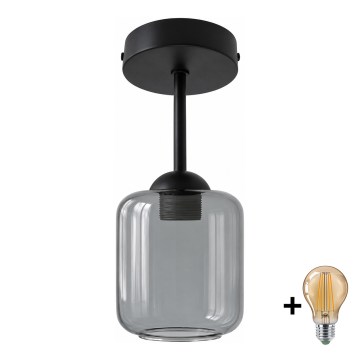BRILAGI - LED Deckenleuchte RETRO GLASS 1xE27/60W/230V Ø 14 cm schwarz/rauchgrau