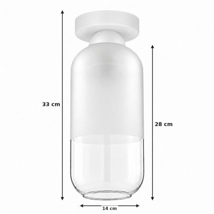 BRILAGI - LED-Deckenleuchte RETRO GLASS 1xE27/60W/230V Ø 14 cm weiß