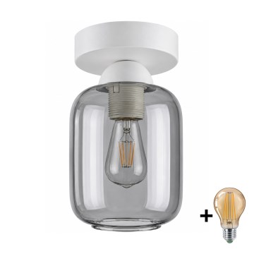 BRILAGI - LED-Deckenleuchte RETRO GLASS 1xE27/60W/230V Ø 14 cm weiß/rauchgrau