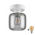 BRILAGI - LED-Deckenleuchte RETRO GLASS 1xE27/60W/230V Ø 14 cm weiß/rauchgrau