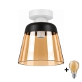 BRILAGI - LED Deckenleuchte RETRO GLASS 1xE27/60W/230V Ø 15,5 cm weiß/rauchbeige
