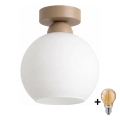 BRILAGI - LED Deckenleuchte RETRO GLASS 1xE27/60W/230V Ø 15 cm beige/weiß