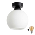 BRILAGI - LED-Deckenleuchte RETRO GLASS 1xE27/60W/230V Ø 15 cm schwarz/weiß