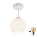BRILAGI - LED Deckenleuchte RETRO GLASS 1xE27/60W/230V Ø 15 cm weiß