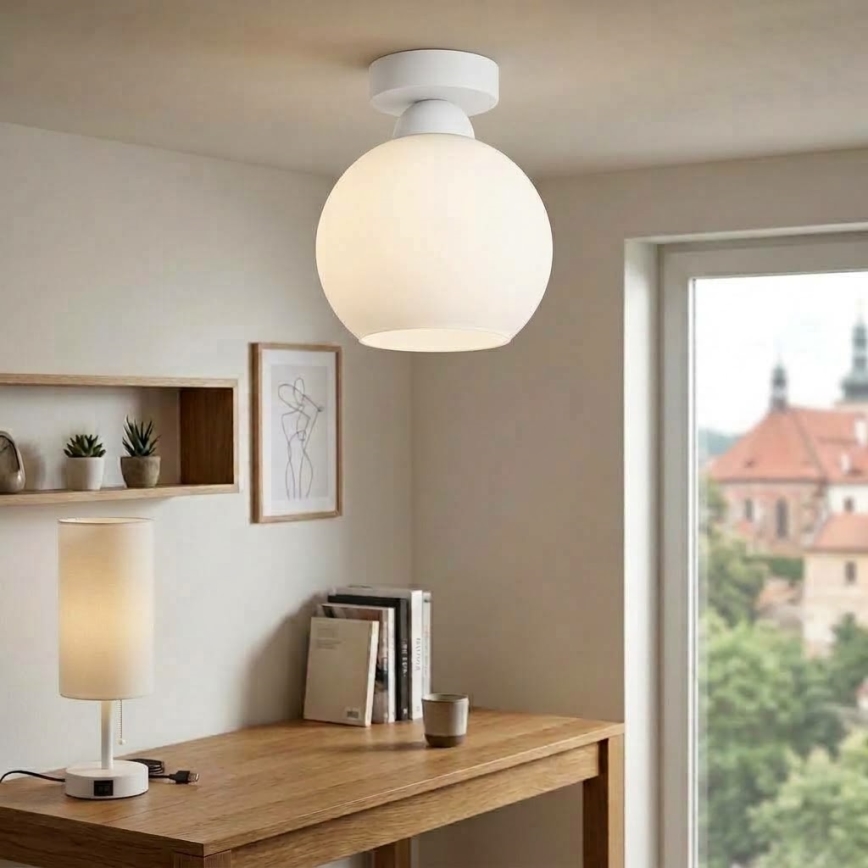 BRILAGI - LED Deckenleuchte RETRO GLASS 1xE27/60W/230V Ø 15 cm weiß