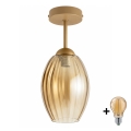 BRILAGI - LED-Deckenleuchte RETRO GLASS 1xE27/60W/230V Ø 17 cm beige/rauchbeige