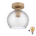 BRILAGI - LED Deckenleuchte RETRO GLASS 1xE27/60W/230V Ø 18 cm beige/rauchgrau