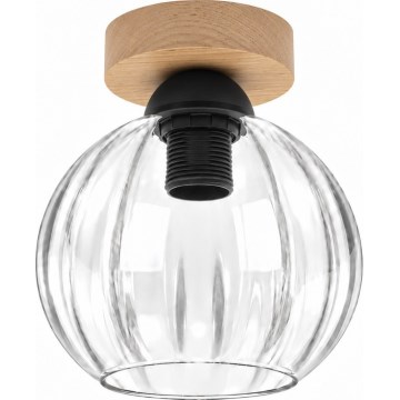 BRILAGI - LED Deckenleuchte RETRO GLASS 1xE27/60W/230V Ø 18 cm Eiche/transparent
