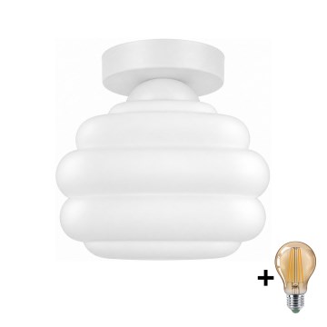 BRILAGI - LED-Deckenleuchte RETRO GLASS 1xE27/60W/230V Ø 20 cm weiß/weiß