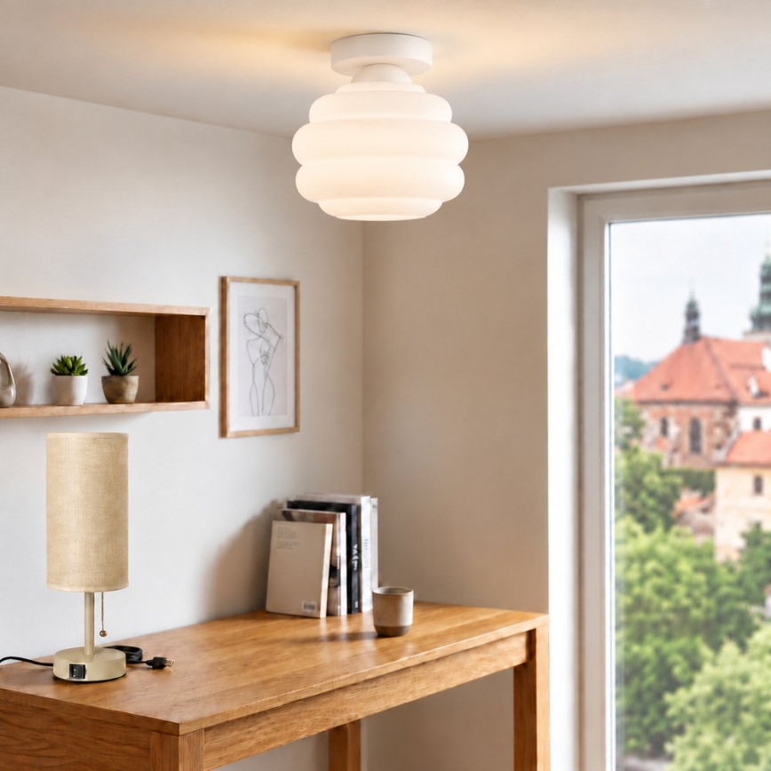 BRILAGI - LED-Deckenleuchte RETRO GLASS 1xE27/60W/230V Ø 20 cm weiß/weiß