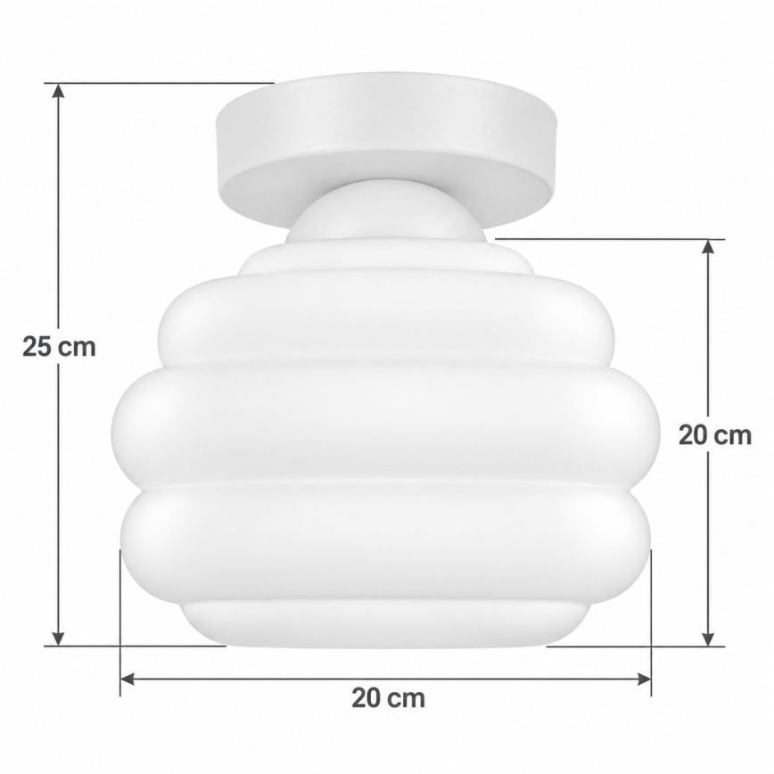 BRILAGI - LED-Deckenleuchte RETRO GLASS 1xE27/60W/230V Ø 20 cm weiß/weiß