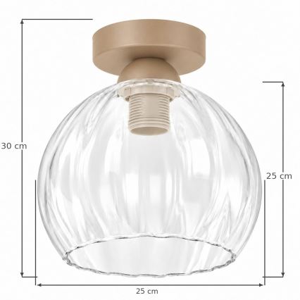 BRILAGI - LED Deckenleuchte RETRO GLASS 1xE27/60W/230V Ø 25 cm beige/klar