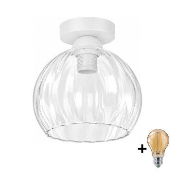 BRILAGI - LED-Deckenleuchte RETRO GLASS 1xE27/60W/230V Ø 25 cm weiß/klar
