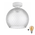 BRILAGI - LED-Deckenleuchte RETRO GLASS 1xE27/60W/230V Ø 25 cm weiß/rauchgrau