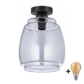 BRILAGI - LED Deckenleuchte RETRO GLASS 1xE27/60W/230V Ø 26 cm schwarz/rauchgrau