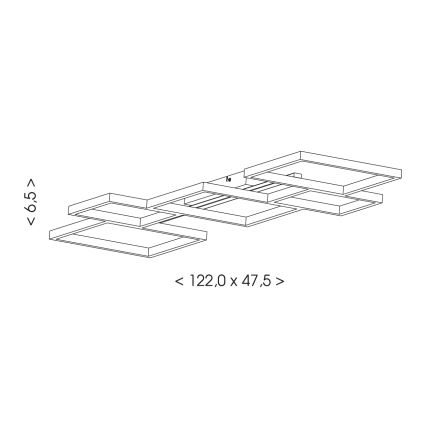 Brilagi - LED-Deckenleuchte SHIFT LED/42 W/230 V 4000 K 47,5 x 122 cm schwarz