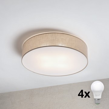 Brilagi - LED-Deckenleuchte SIRIJA 4xE27/15W/230V Ø 60 cm beige