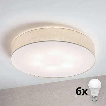 Brilagi - LED-Deckenleuchte SIRIJA 6xE27/15W/230V Ø 80 cm cremefarben