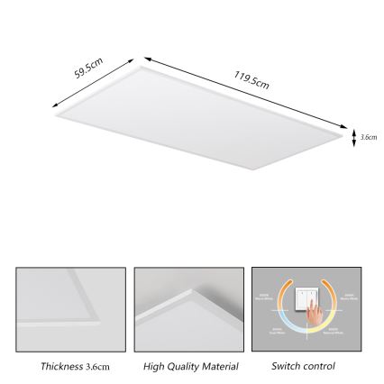 Brilagi - LED Deckenleuchte SLIMFRAME LED/80W/230V 120x60 cm 3000/4000/6000K weiß