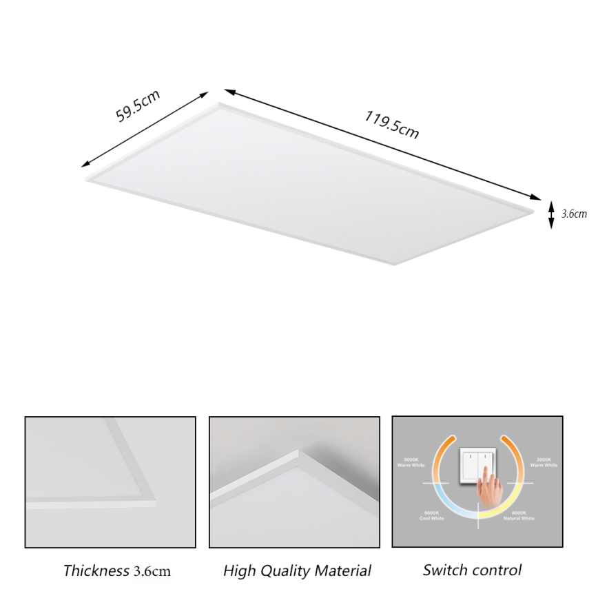 Brilagi - LED Deckenleuchte SLIMFRAME LED/80W/230V 120x60 cm 3000/4000/6000K weiß
