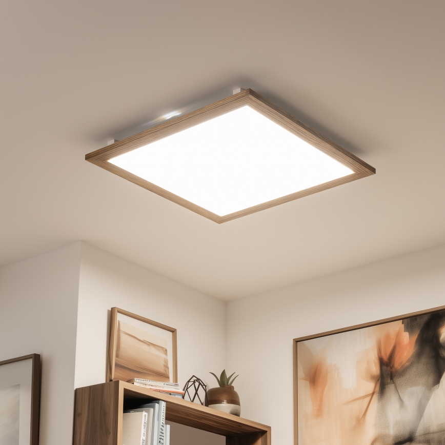 Brilagi - LED-Deckenleuchte SLIMFRAME WOOD LED/58W/230V 64x64 cm braun