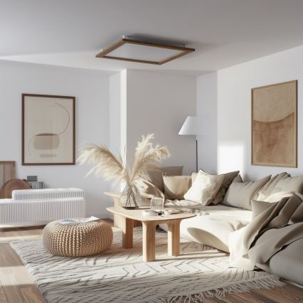 Brilagi - LED-Deckenleuchte SLIMFRAME WOOD LED/58W/230V 64x64 cm braun