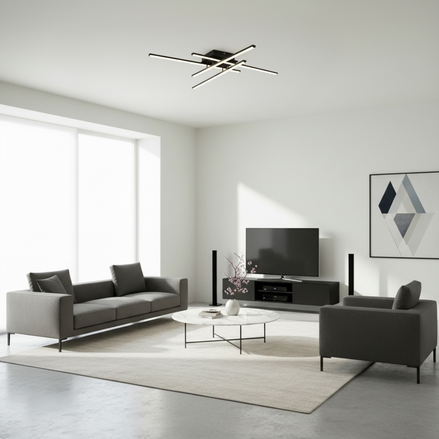 Brilagi - LED-Deckenleuchte STRIPES LED/37W/230V 68x68 cm schwarz