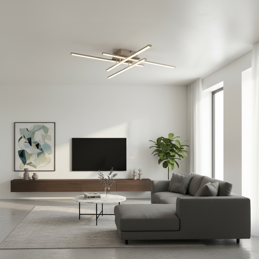 Brilagi - LED Deckenleuchte STRIPES LED/37W/230V 68x68 cm silber