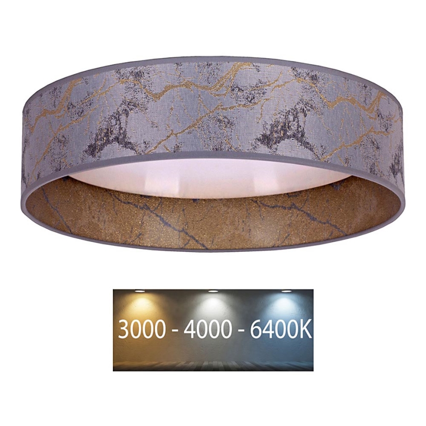 Brilagi - LED-Deckenleuchte VELVET LED/12W/230V d. 30 cm 3000K/4000K/6400K grau/gold