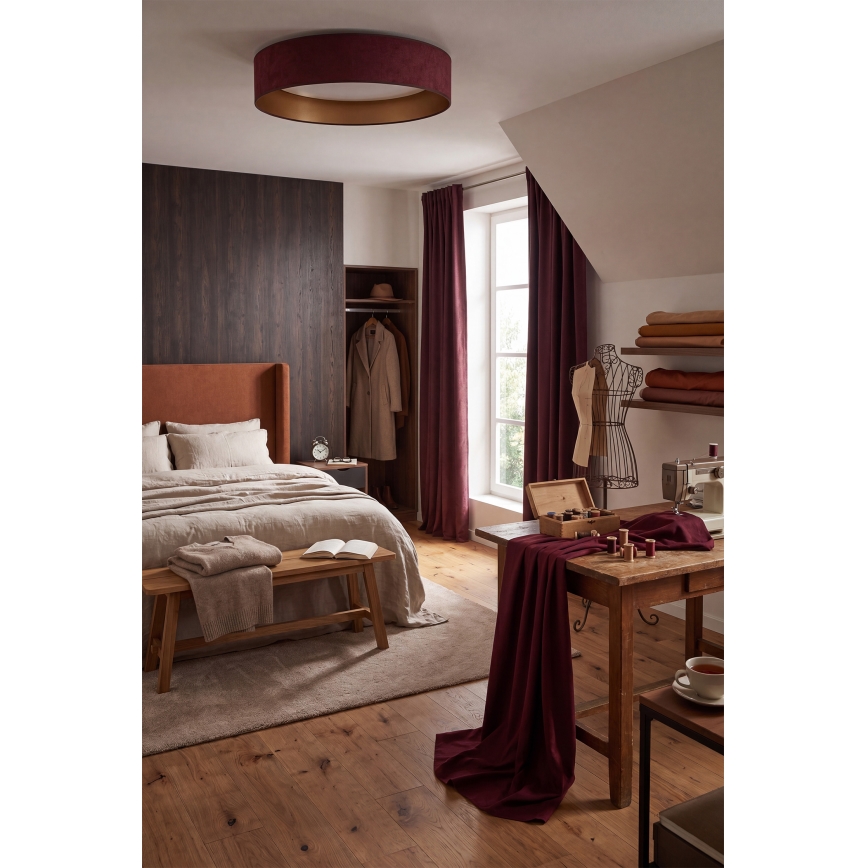 Brilagi - LED-Deckenleuchte VELVET SIMPLE LED/24W/230V 4000K Ø 45 cm weinrot/gold