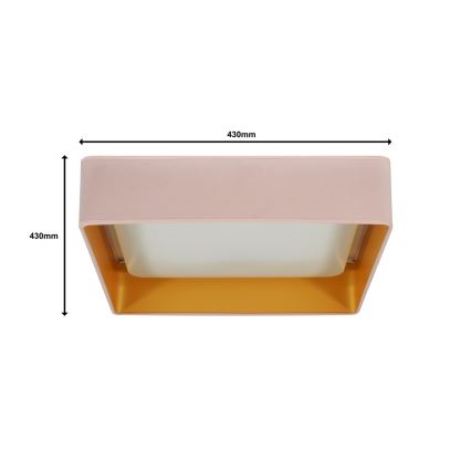 Brilagi - LED-Deckenleuchte VELVET SQUARE LED/24W/230V rosa