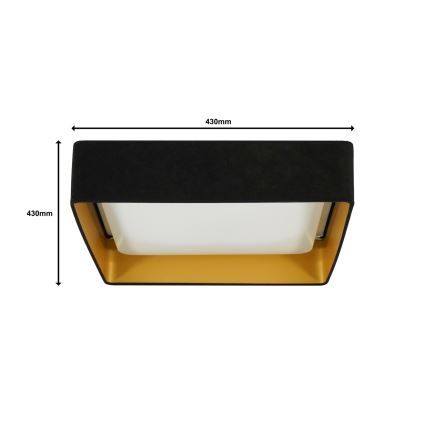 Brilagi - LED-Deckenleuchte VELVET SQUARE LED/24W/230V schwarz