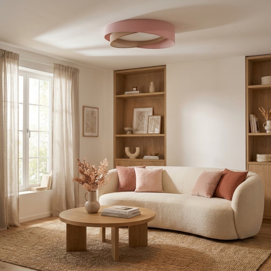 BRILAGI - LED-Deckenleuchte VELVET TWIST LED/24W/230V 4000K Ø 55 cm rosa/beige