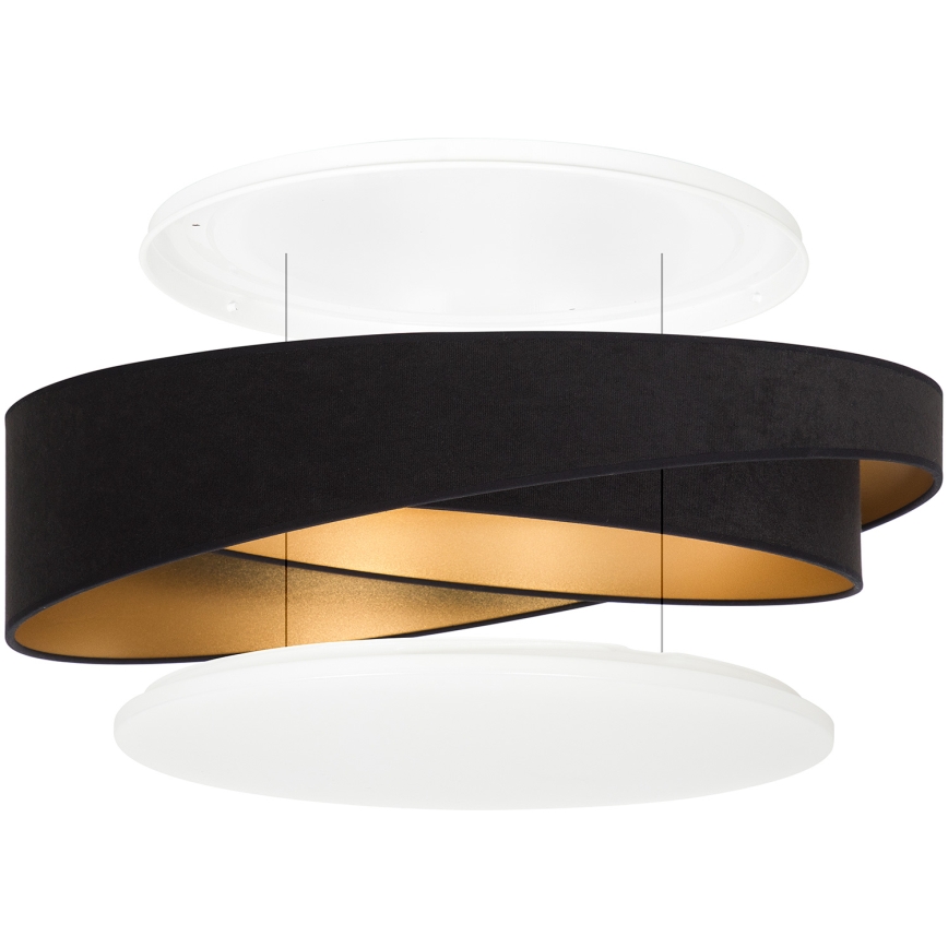BRILAGI - LED-Deckenleuchte VELVET TWIST LED/24W/230V 4000K Ø 55 cm schwarz/gold