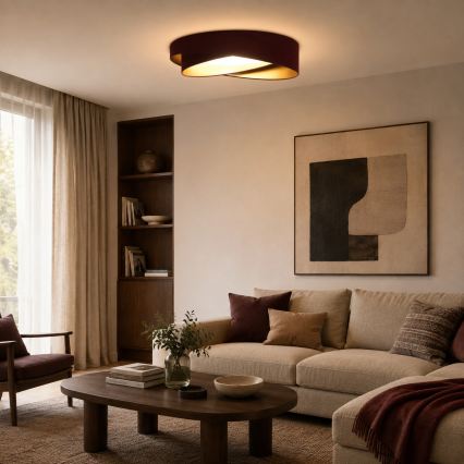 BRILAGI - LED Deckenleuchte VELVET TWIST LED/24W/230V 4000K Ø 55 cm weinrot/gold