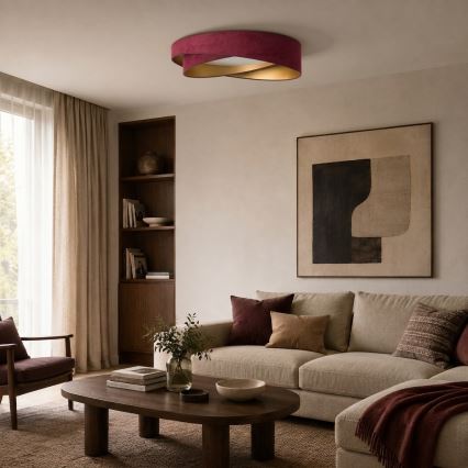 BRILAGI - LED Deckenleuchte VELVET TWIST LED/24W/230V 4000K Ø 55 cm weinrot/gold