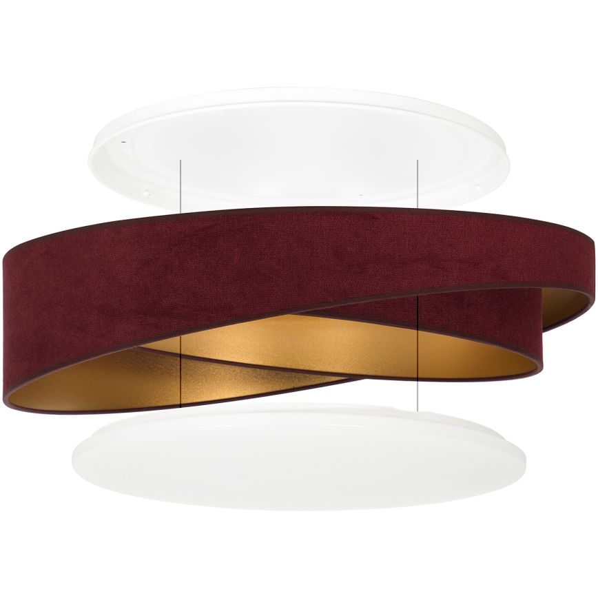 BRILAGI - LED Deckenleuchte VELVET TWIST LED/24W/230V 4000K Ø 55 cm weinrot/gold