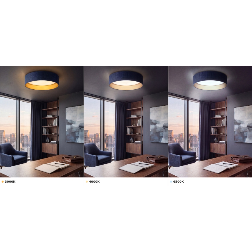 Brilagi - LED-Deckenleuchte VELVET VARI LED/24W/230V 3000/4000/6500K Ø 45 cm blau/gold