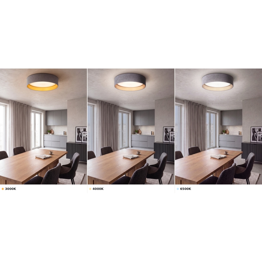 Brilagi - LED-Deckenleuchte VELVET VARI LED/24W/230V 3000/4000/6500K Ø 45 cm grau/gold