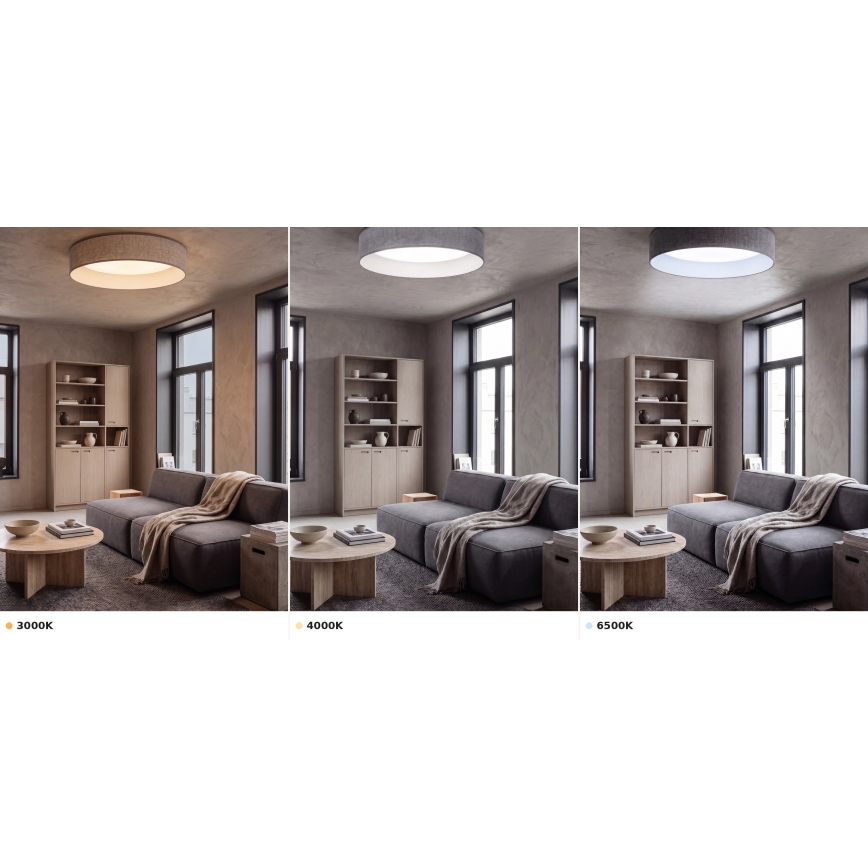 Brilagi - LED-Deckenleuchte VELVET VARI LED/24W/230V 3000/4000/6500K Ø 45 cm grau