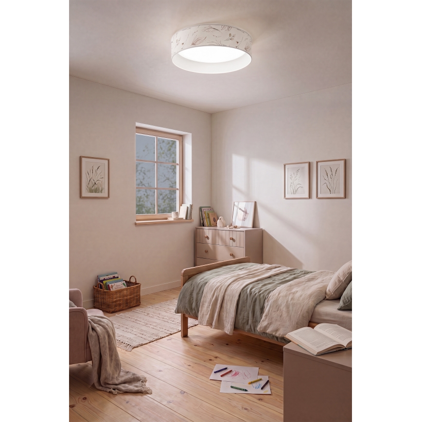 Brilagi - LED-Deckenleuchte VELVET VARI LED/24 W/230 V 3000/4000/6500 K Ø 45 cm weiß/Blumenmotiv